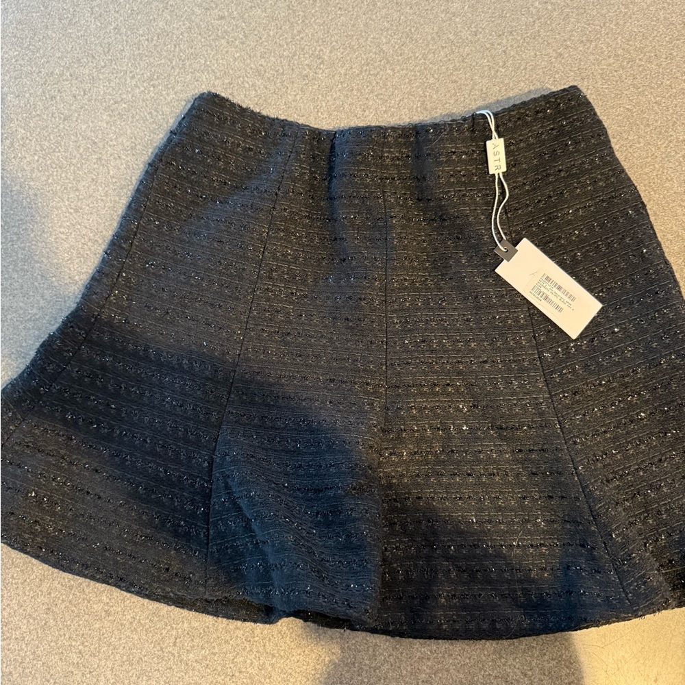 Astr Textured Black Mini Skirt